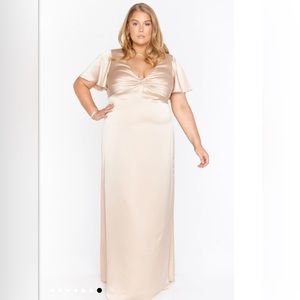 NWOT rome twist champagne satin bridesmaid dress 2x